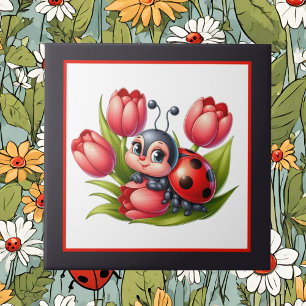 Cute ladybug älskare insekt kakelplatta