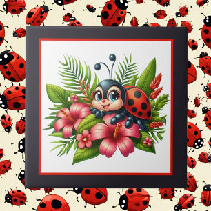 Cute ladybug älskare insekt kakelplatta