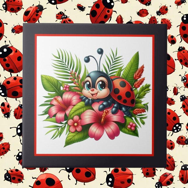 Cute ladybug älskare insekt kakelplatta (Skapare uppladdad)