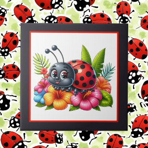 Cute ladybug älskare insekt kakelplatta