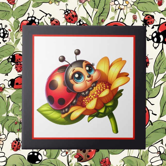 Cute ladybug älskare insekt kakelplatta (Skapare uppladdad)
