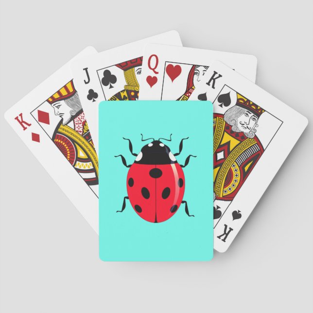 Cute Ladybug - Anpassade - Välj Färg - Casinokort (Baksidan)