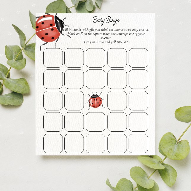 Cute Ladybug Baby Shower Bingo Game (Skapare uppladdad)