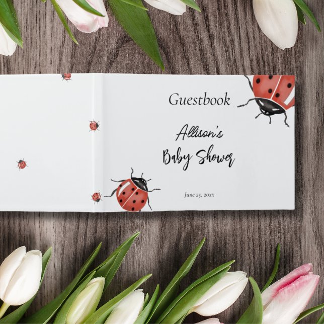 Cute Ladybug Baby Shower Gästböcker (Skapare uppladdad)