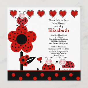 Cute Ladybug Baby Shower-inbjudan Inbjudningar