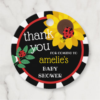 Cute Ladybug Baby Shower Tack Gåvor Etiketter