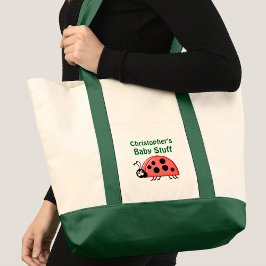 Cute ladybug baby stuff name black green tygkasse