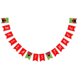 Cute Ladybug Birthday Bunting Flaggor/Banner Vimplar