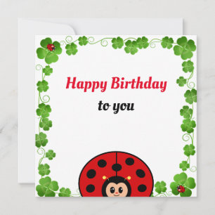 Cute Ladybug Birthday Flata Card