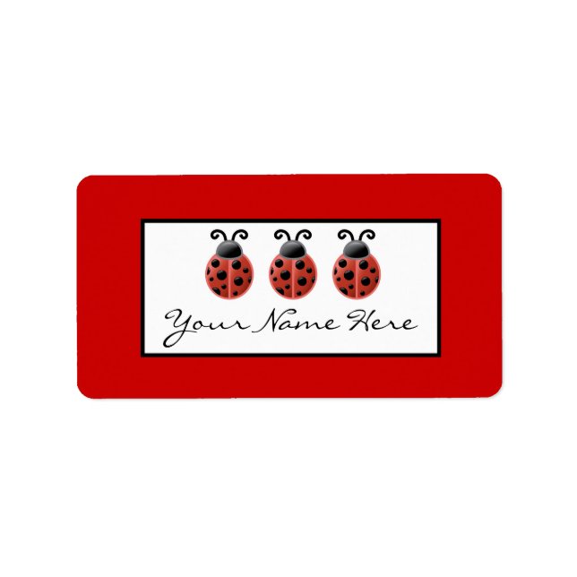 Cute Ladybug Bookplate Stickers Reading Gift Adressetikett (Framsidan)