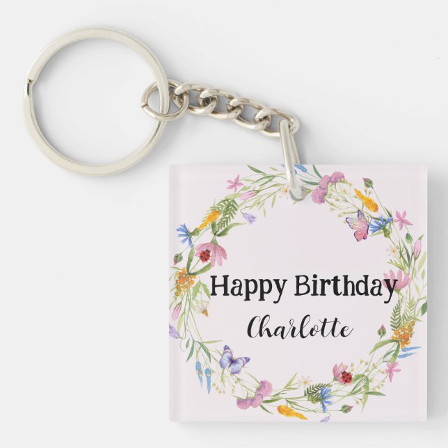 Cute Ladybug Butterfly Daisy blommigt Rustic Mönst (Framsidan)