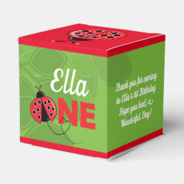 Cute Ladybug Design 1:a födelsedag för ruta 2 x 2  Presentaskar