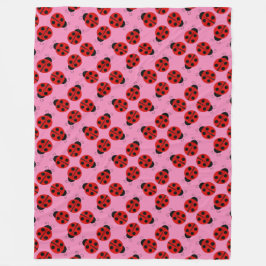 Cute Ladybug Fleece Blanket