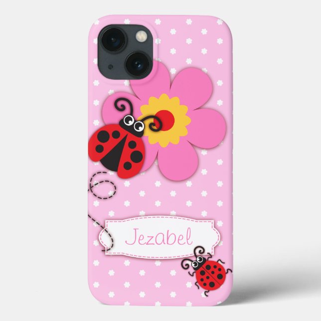 Cute ladybug-flickor namn rosa (Baksida)