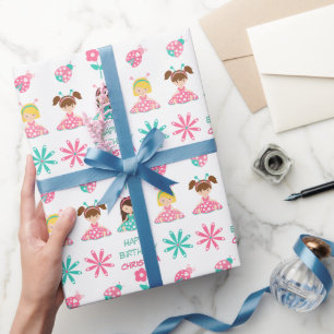 Cute Ladybug Girls Personlig Birthday Presentpapper