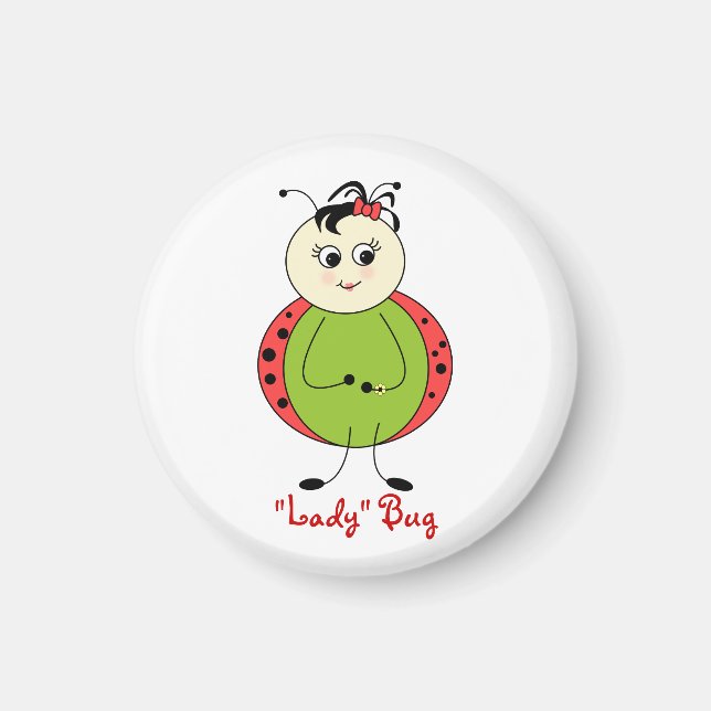 Cute Ladybug Girly Mode Magnet (Framsidan)