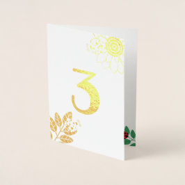 Cute Ladybug Gold Foil Number Birthday Folierat Kort