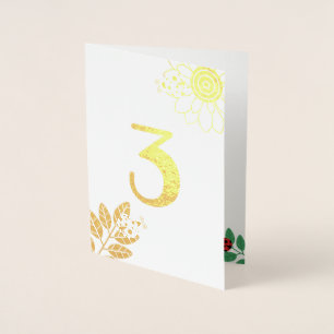 Cute Ladybug Gold Foil Number Birthday Folierat Kort