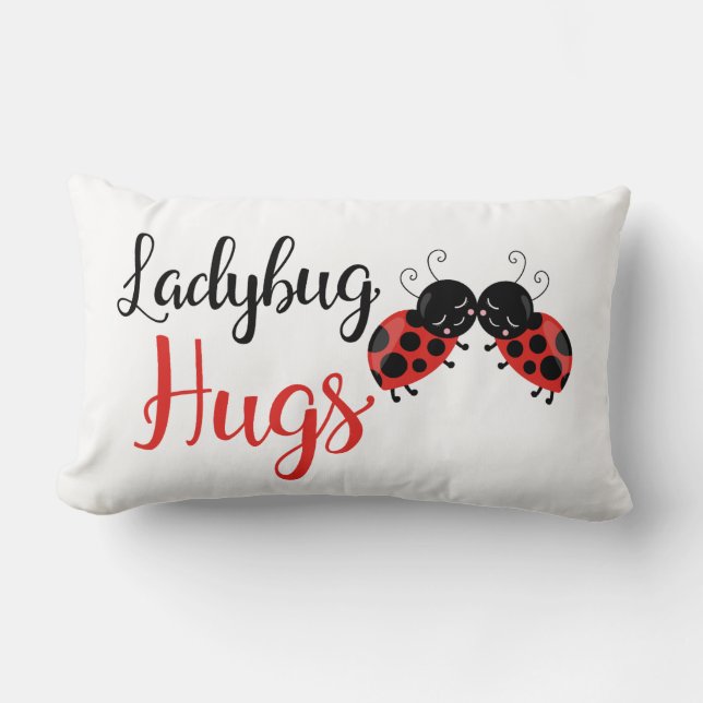 Cute Ladybug hugs-flickors rumsdekorkudde Lumbarkudde (Framsida)