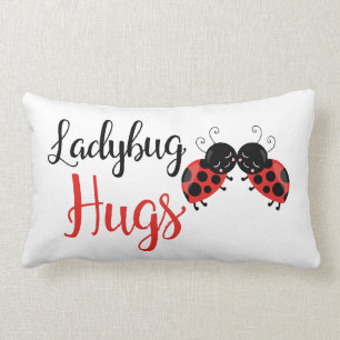 Cute Ladybug hugs-flickors rumsdekorkudde Lumbarkudde