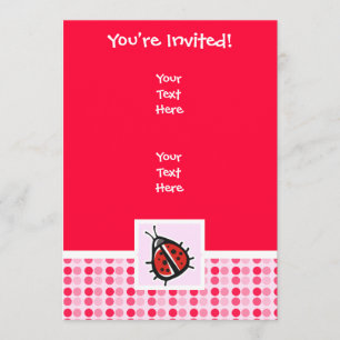 Cute Ladybug Inbjudningar