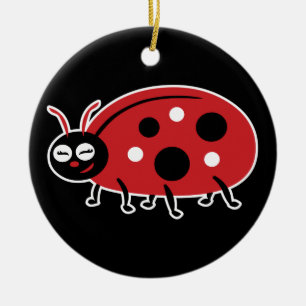 Cute Ladybug Julgransprydnad Keramik