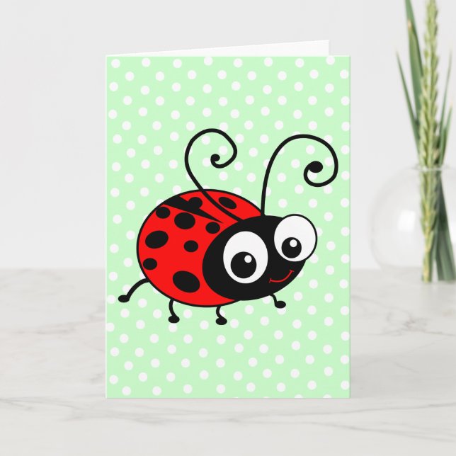 Cute Ladybug Kort (Framsida)