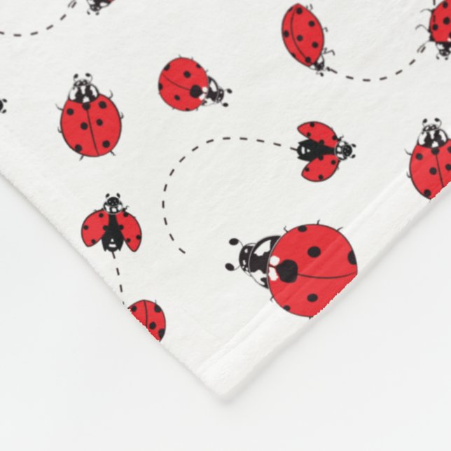 Cute Ladybug/Ladybird Illustration Mönster Fleecefilt (Hörn)