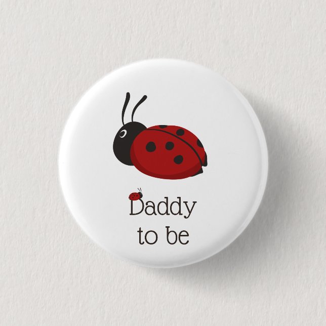 Cute Ladybug Ladybird pappa till Baby Shower Knapp (Framsida)