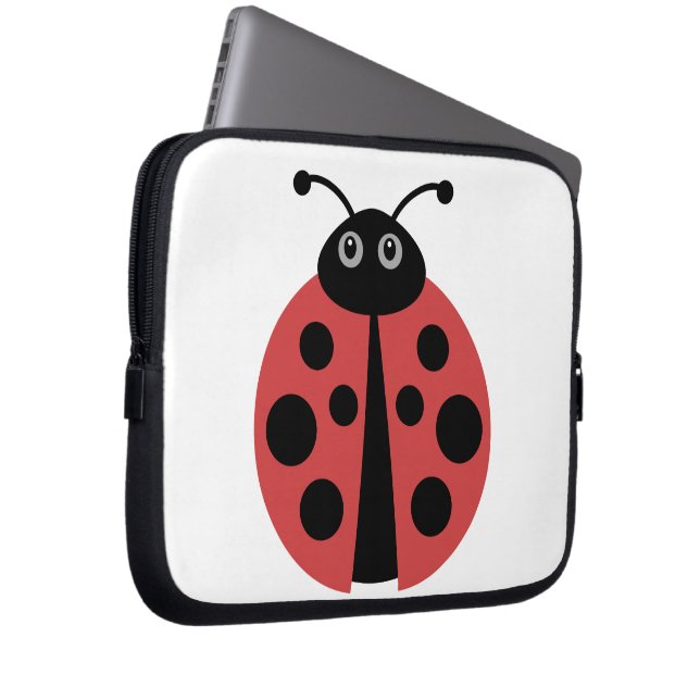 Cute Ladybug Laptop Sleeve (Framsidan Höger)