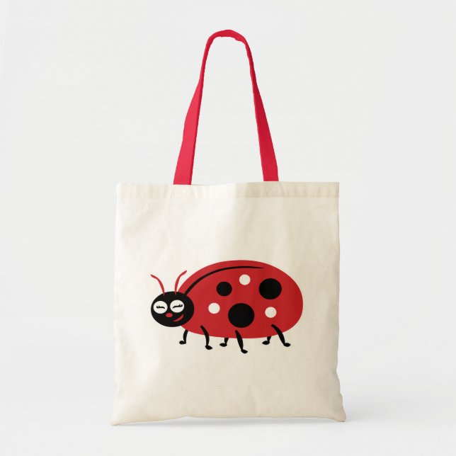 Cute Ladybug Livsmedel Tote Bag Tygkasse (Framsidan)