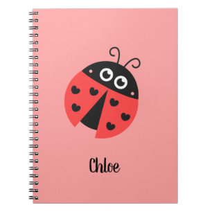 Cute Ladybug med Black Heart Spots, Personlig Anteckningsbok