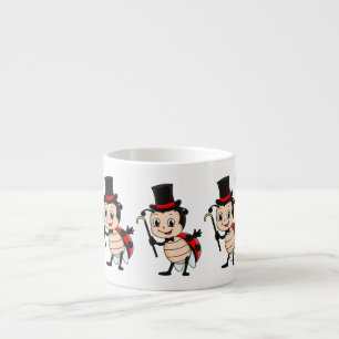 Cute ladybug med top hat och slit-tecknad espressomugg