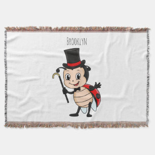 Cute ladybug med top hat och slit-tecknad filt