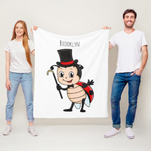 Cute ladybug med top hat och slit-tecknad fleecefilt