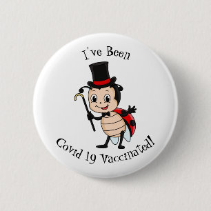 Cute ladybug med top hat och slit-tecknad knapp