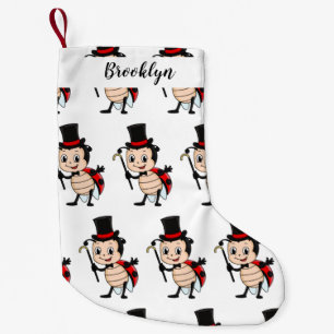 Cute ladybug med top hat och slit-tecknad liten julstrumpa