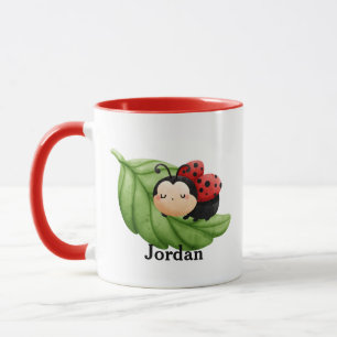 Cute LadyBug Mönster Anpassningsbar Kids Mugg
