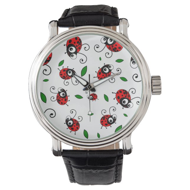 Cute ladybug mönster armbandsur (Framsida)