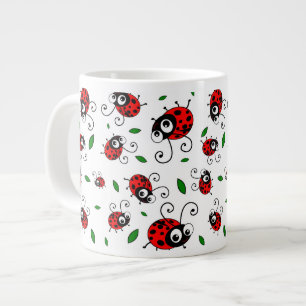 Cute ladybug mönster jumbo mugg