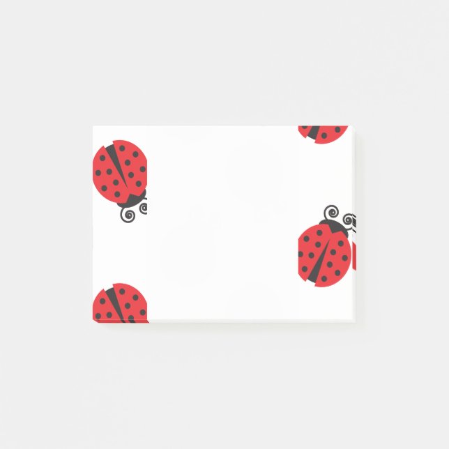 Cute Ladybug Mönster Post-it Block (Framsida)