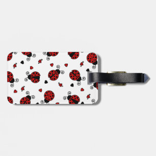 Cute Ladybug och Hearts Mönster Bagagebricka