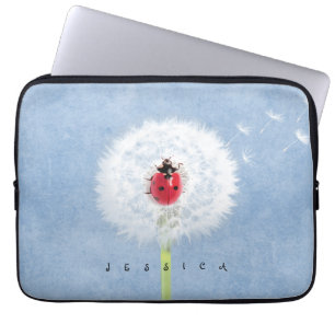 Cute Ladybug på Dandelion Nature Laptop Fodral