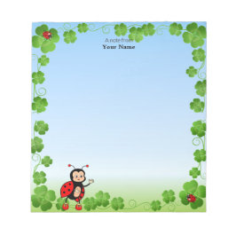 Cute Ladybug på Light Blue Anteckningsblock