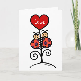 Cute Ladybug par teckning Helgkort