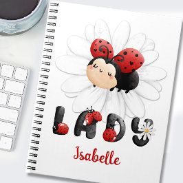 Cute Ladybug Personlig Girl-anteckningsbok Anteckningsbok