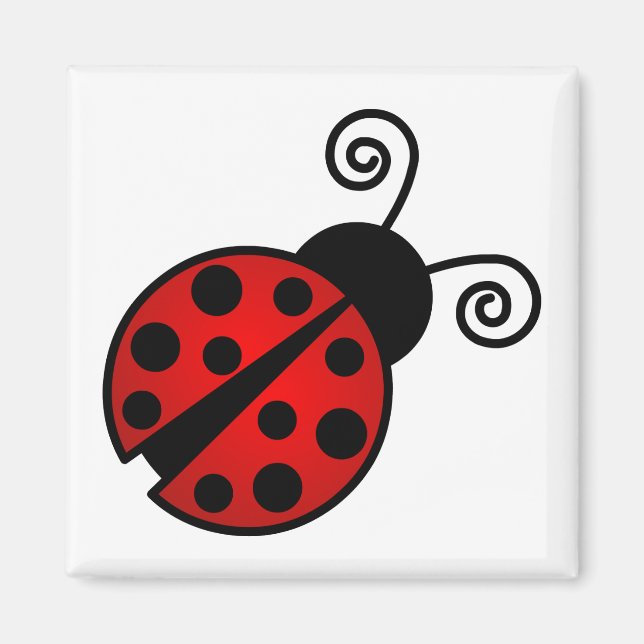 Cute Ladybug - Red and Black Magnet (Framsidan)