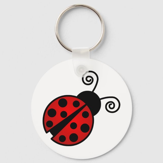 Cute Ladybug - Red and Black Nyckelring (Framsida)