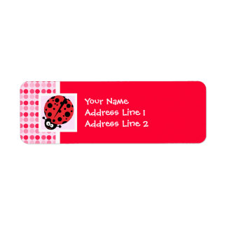 Cute Ladybug Returadress Etikett
