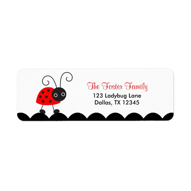 Cute Ladybug-Returetiketter Returadress Etikett (Framsidan)